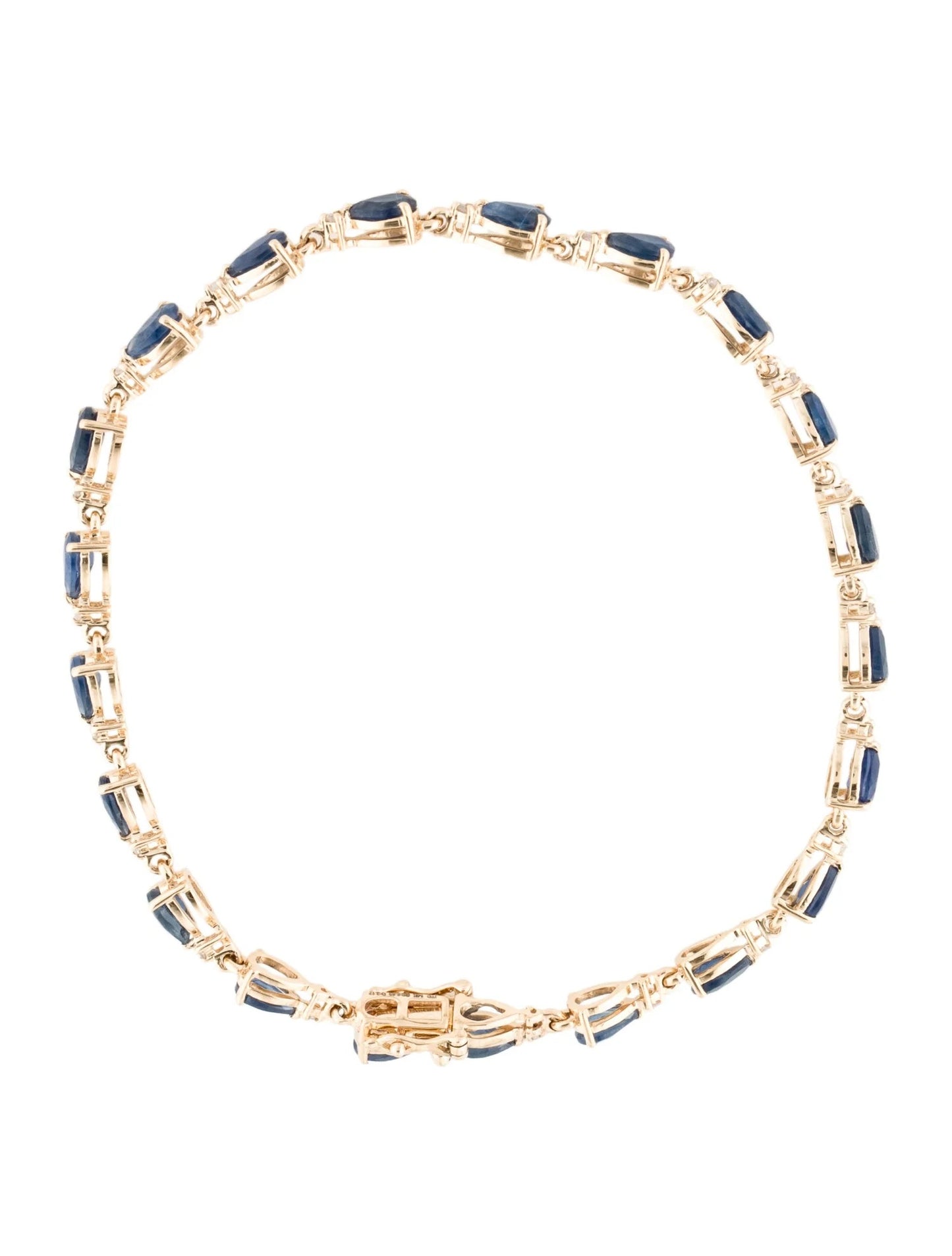 14K 5.63ctw Sapphire & Diamond Link Bracelet