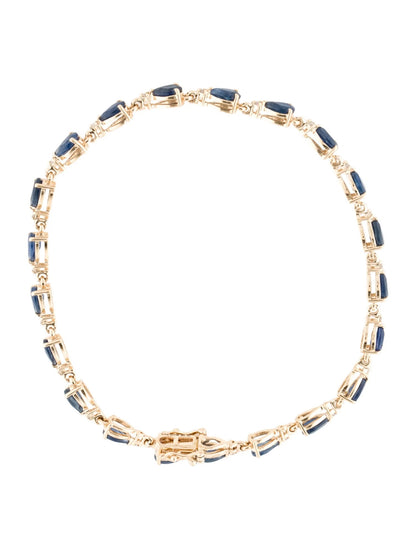 14K 5.63ctw Sapphire & Diamond Link Bracelet