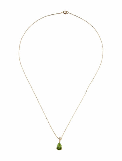 14K Peridot Pendant Necklace