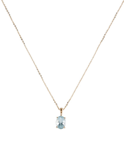 14K Aquamarine Pendant Necklace