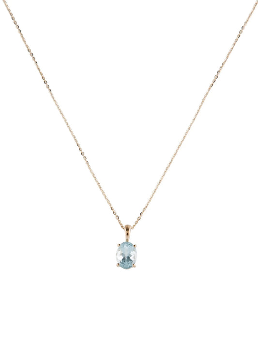 14K Aquamarine Pendant Necklace