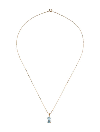 14K Aquamarine Pendant Necklace