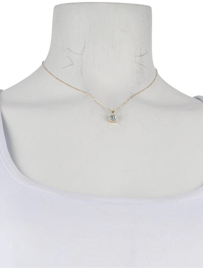 14K Aquamarine Pendant Necklace