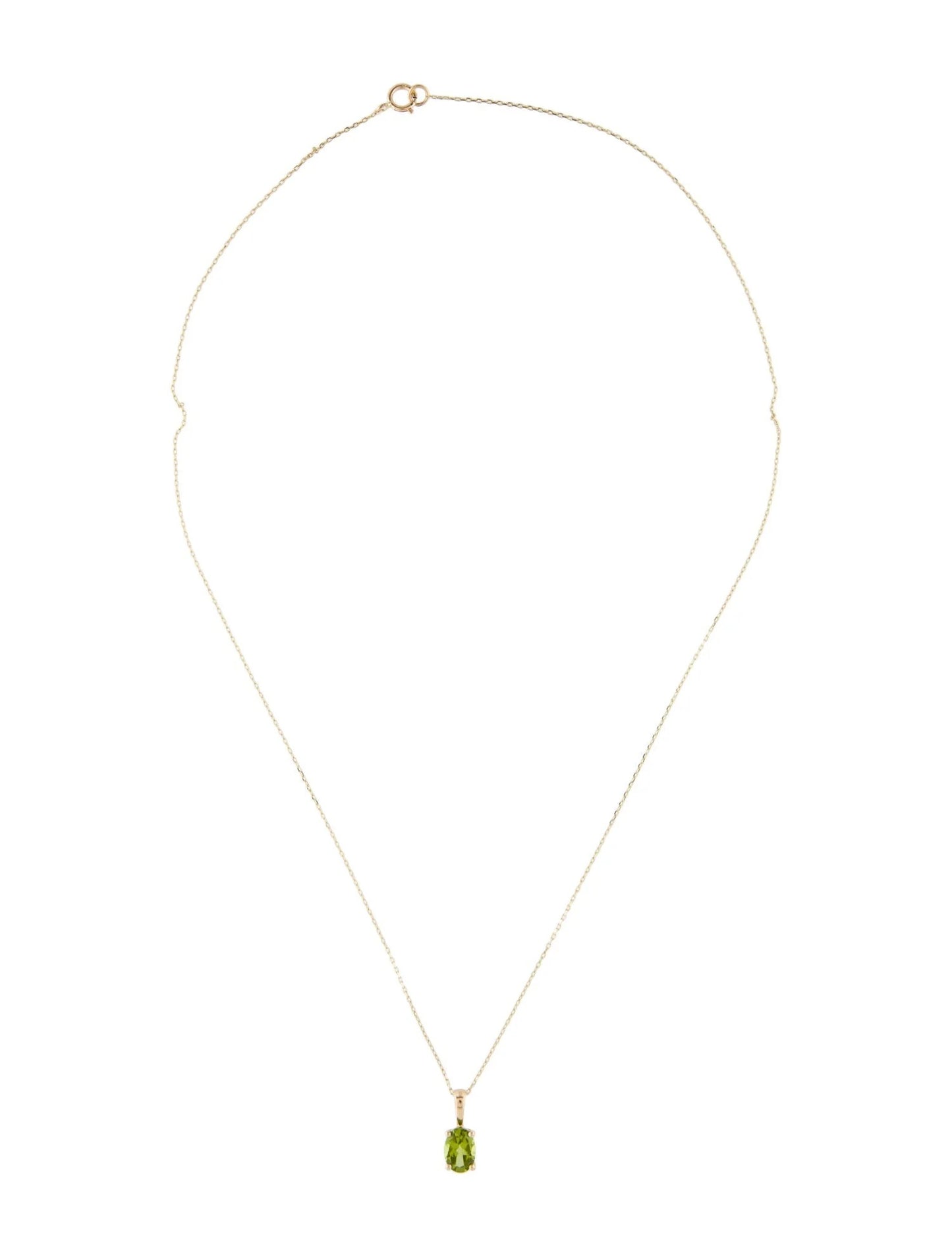 14K Peridot Pendant Necklace