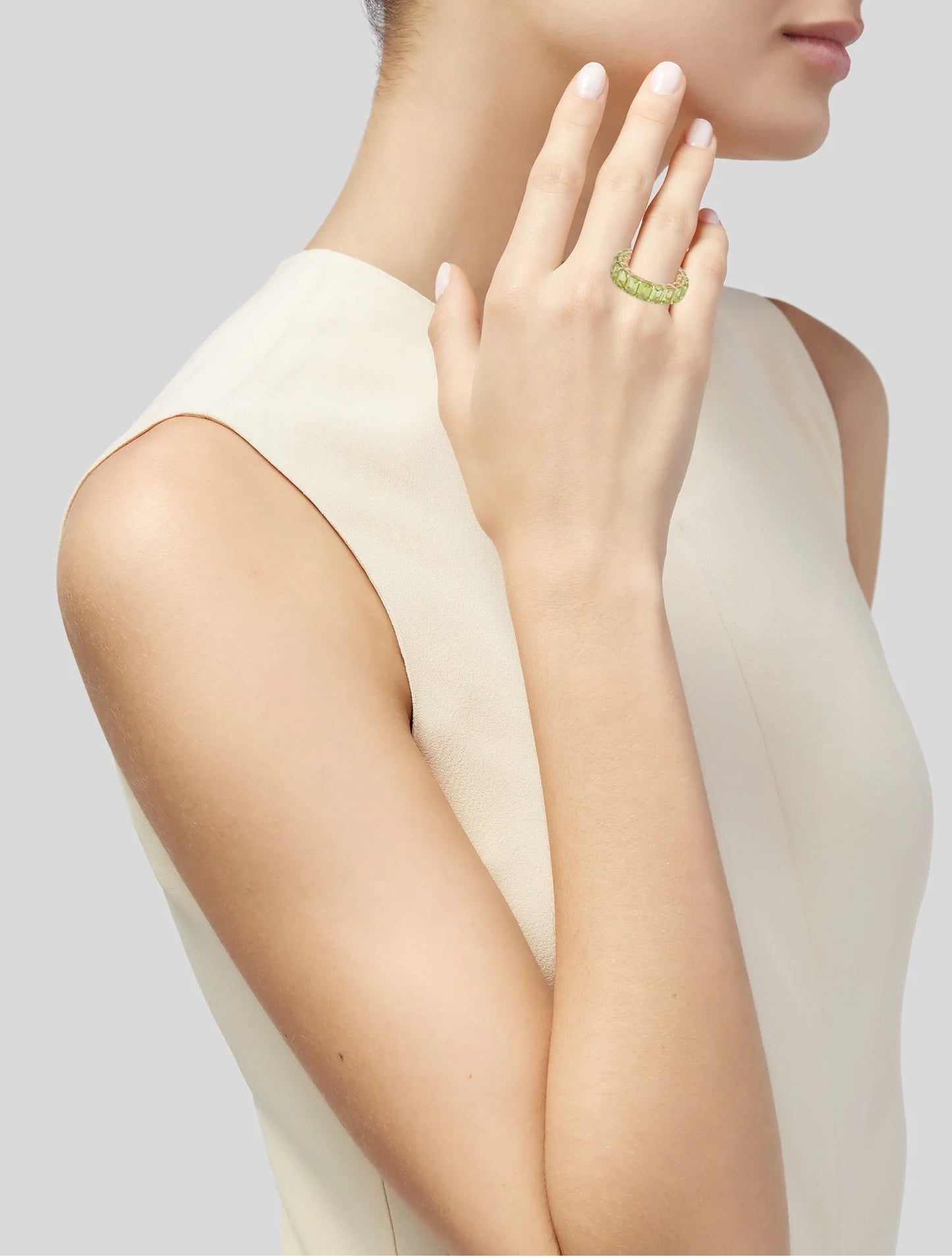 14K Peridot Eternity Band