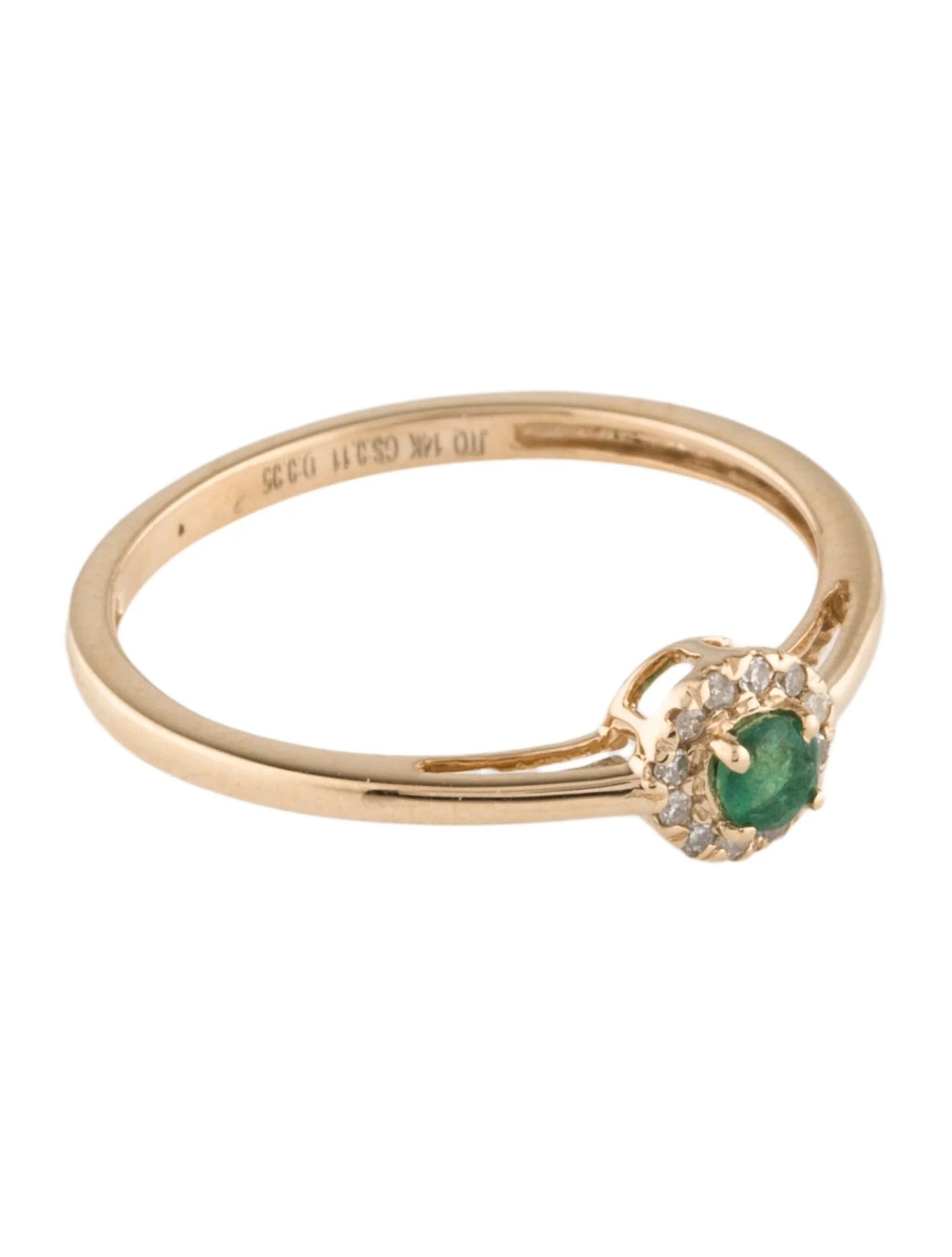 14K Emerald & Diamond Cocktail Ring