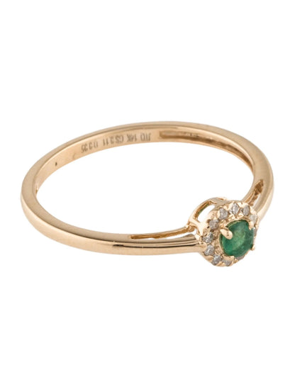 14K Emerald & Diamond Cocktail Ring