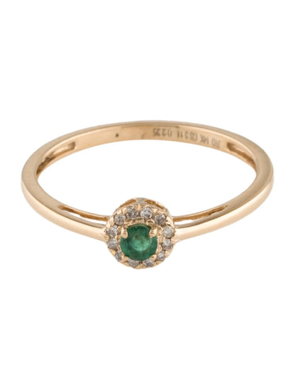 14K Emerald & Diamond Cocktail Ring