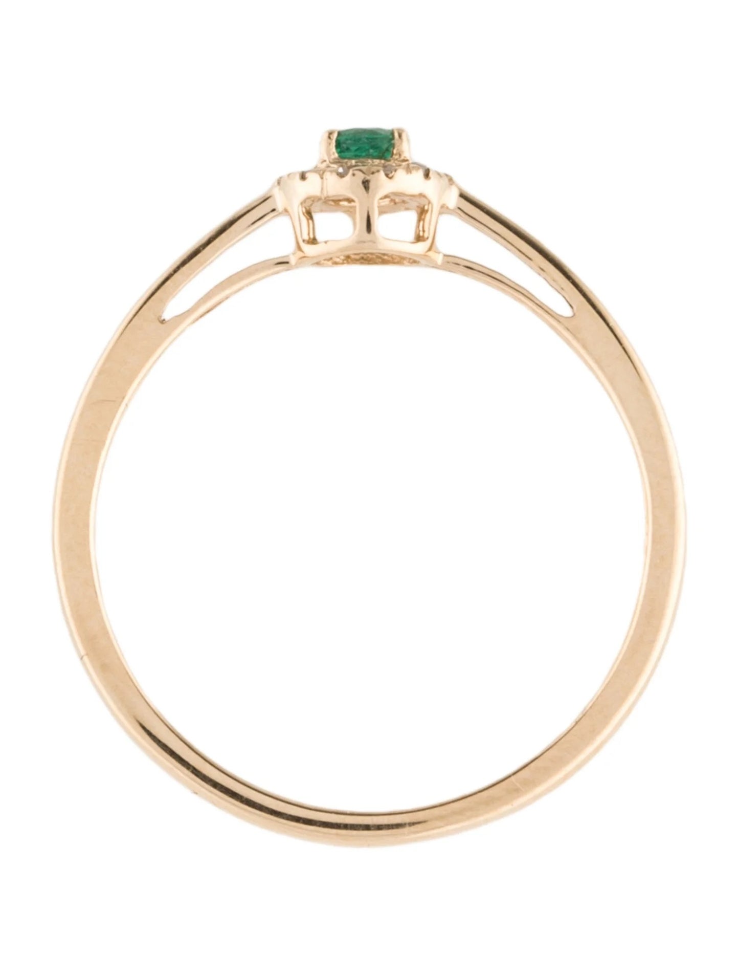 14K Emerald & Diamond Cocktail Ring