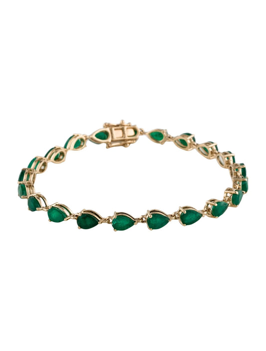 14K 6.93ctw Emerald Link Bracelet
