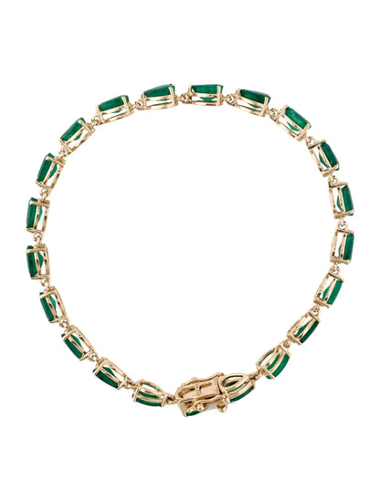 14K 6.93ctw Emerald Link Bracelet