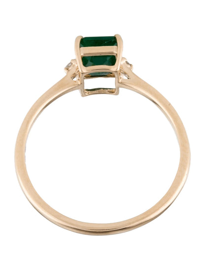 14K Emerald & Diamond Cocktail Ring