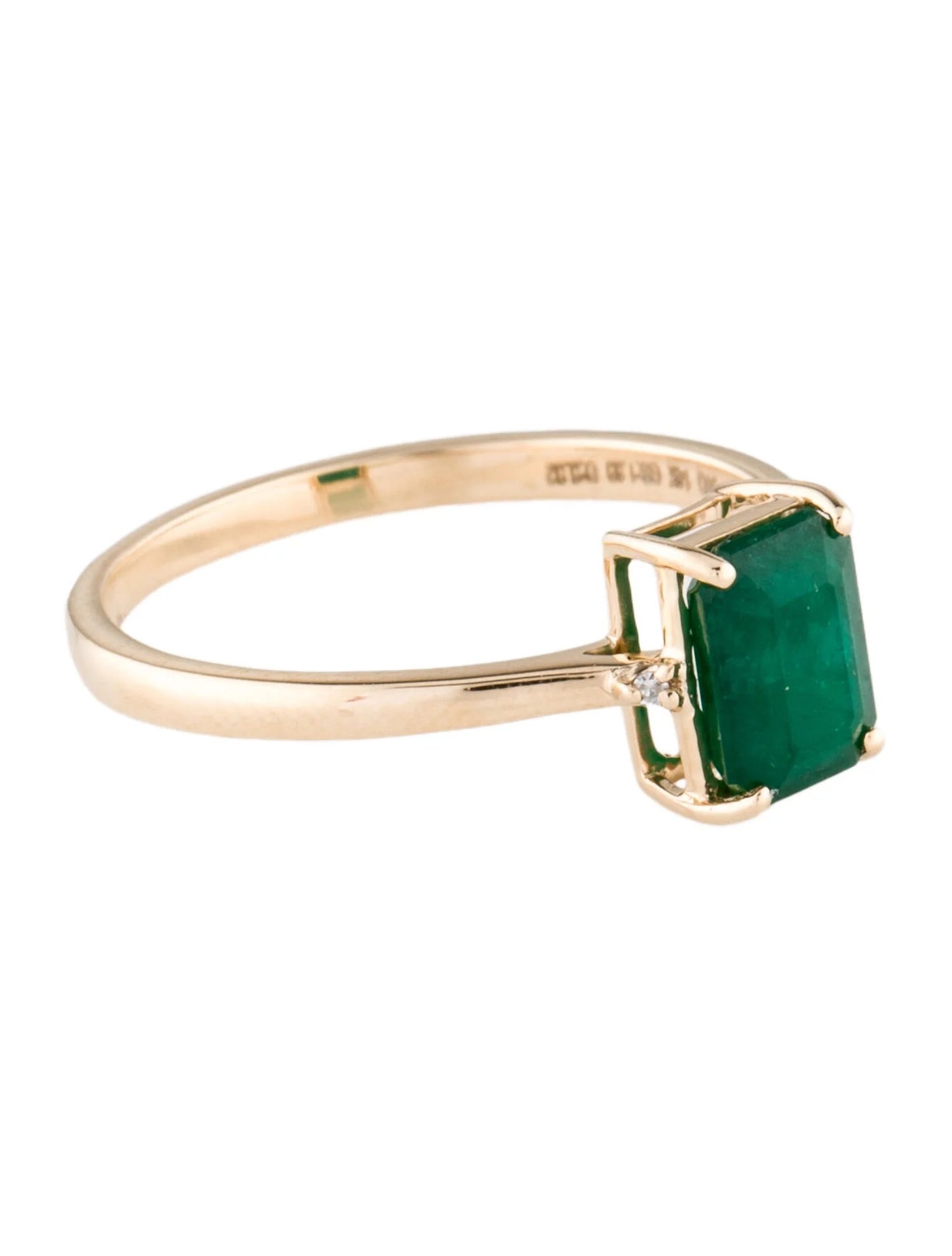 14K Emerald & Diamond Cocktail Ring