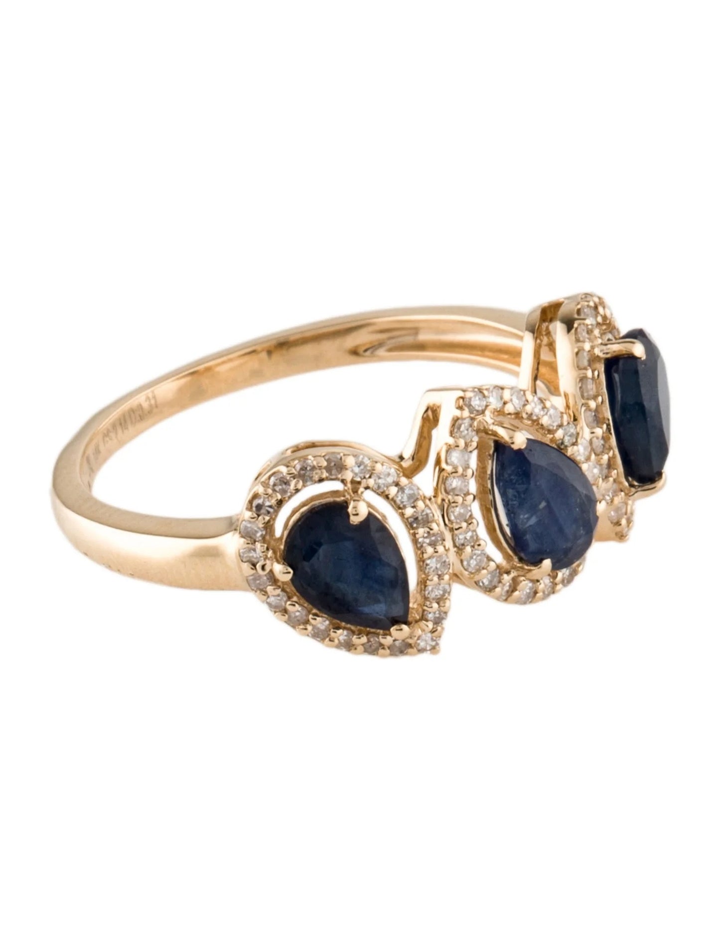 14K 2.14ctw Sapphire & Diamond Band