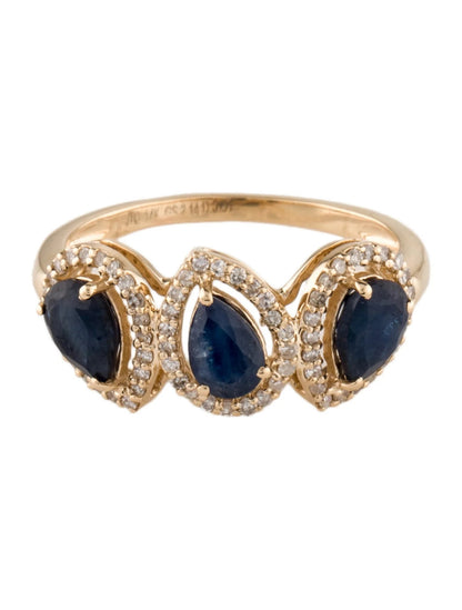 14K 2.14ctw Sapphire & Diamond Band