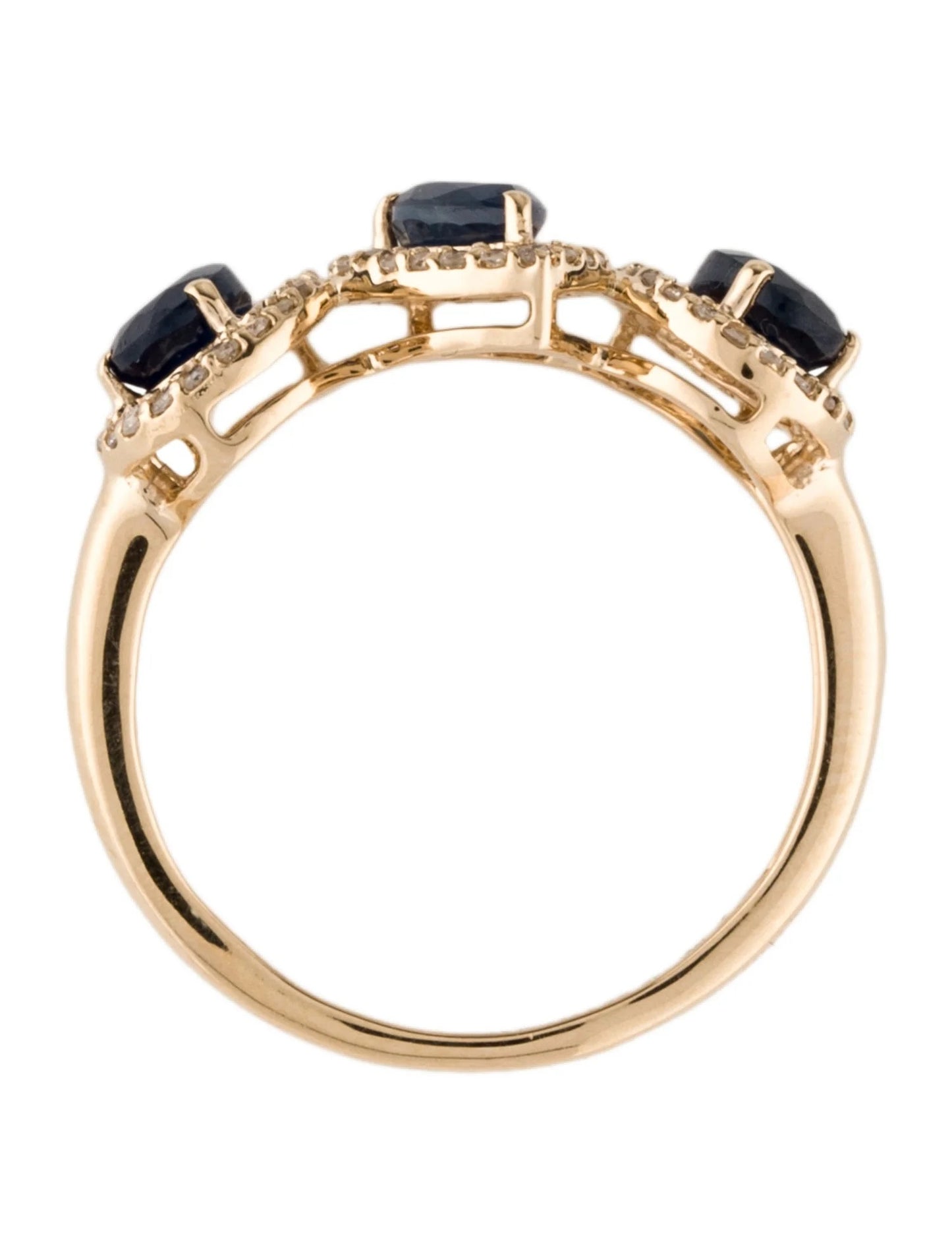 14K 2.14ctw Sapphire & Diamond Band