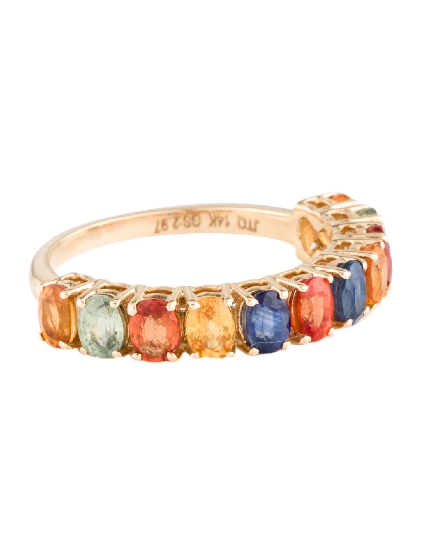 14K 2.97ctw Sapphire Half Eternity Band