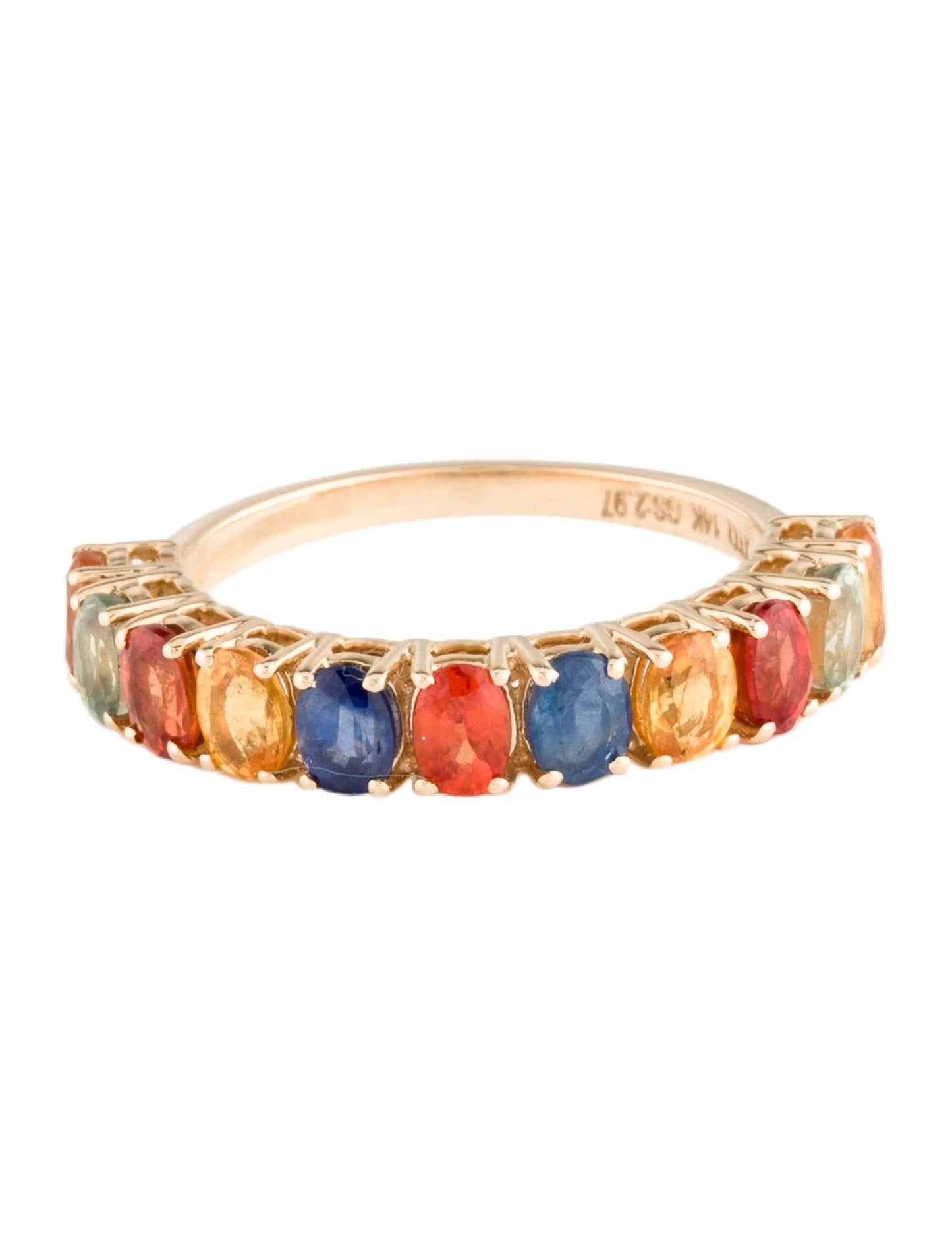 14K 2.97ctw Sapphire Half Eternity Band
