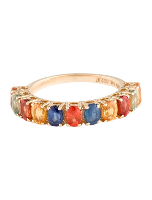 14K 2.97ctw Sapphire Half Eternity Band