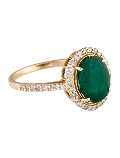 14K 1.91ct Emerald & Diamond Cocktail Ring