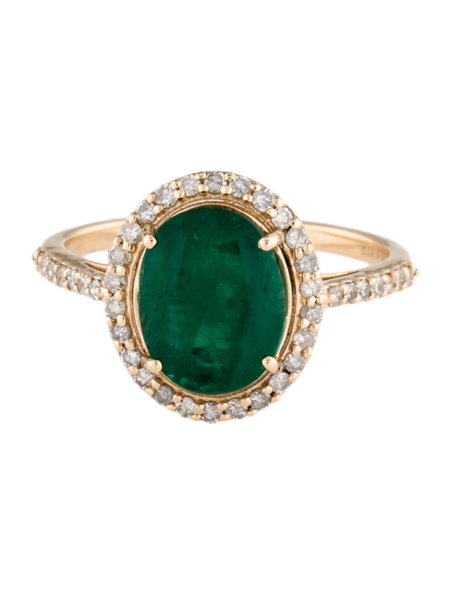14K 1.91ct Emerald & Diamond Cocktail Ring