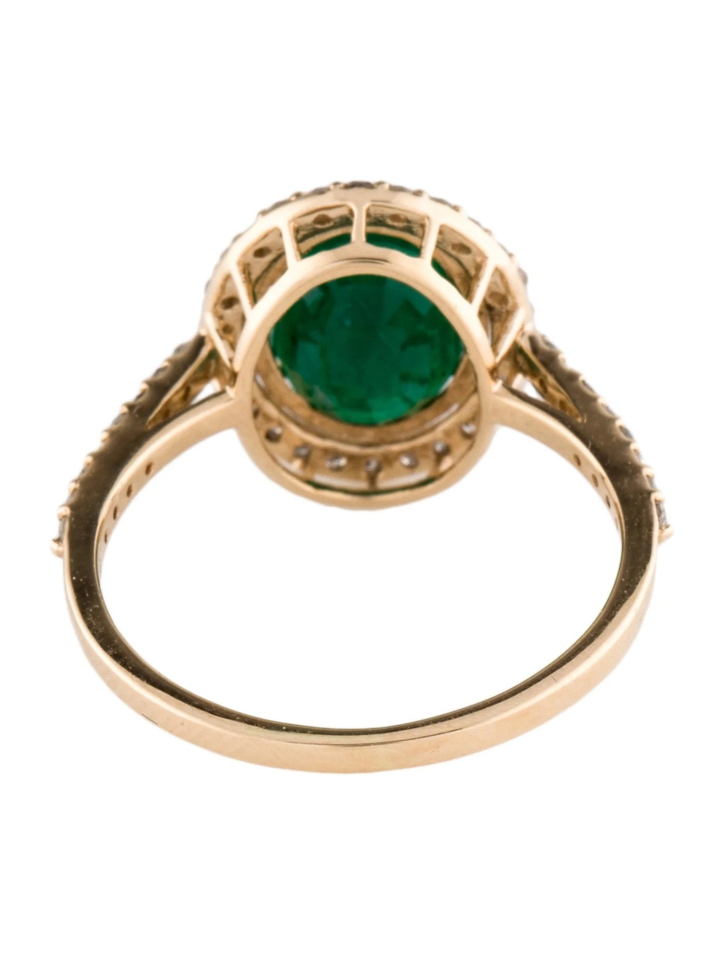 14K 1.91ct Emerald & Diamond Cocktail Ring