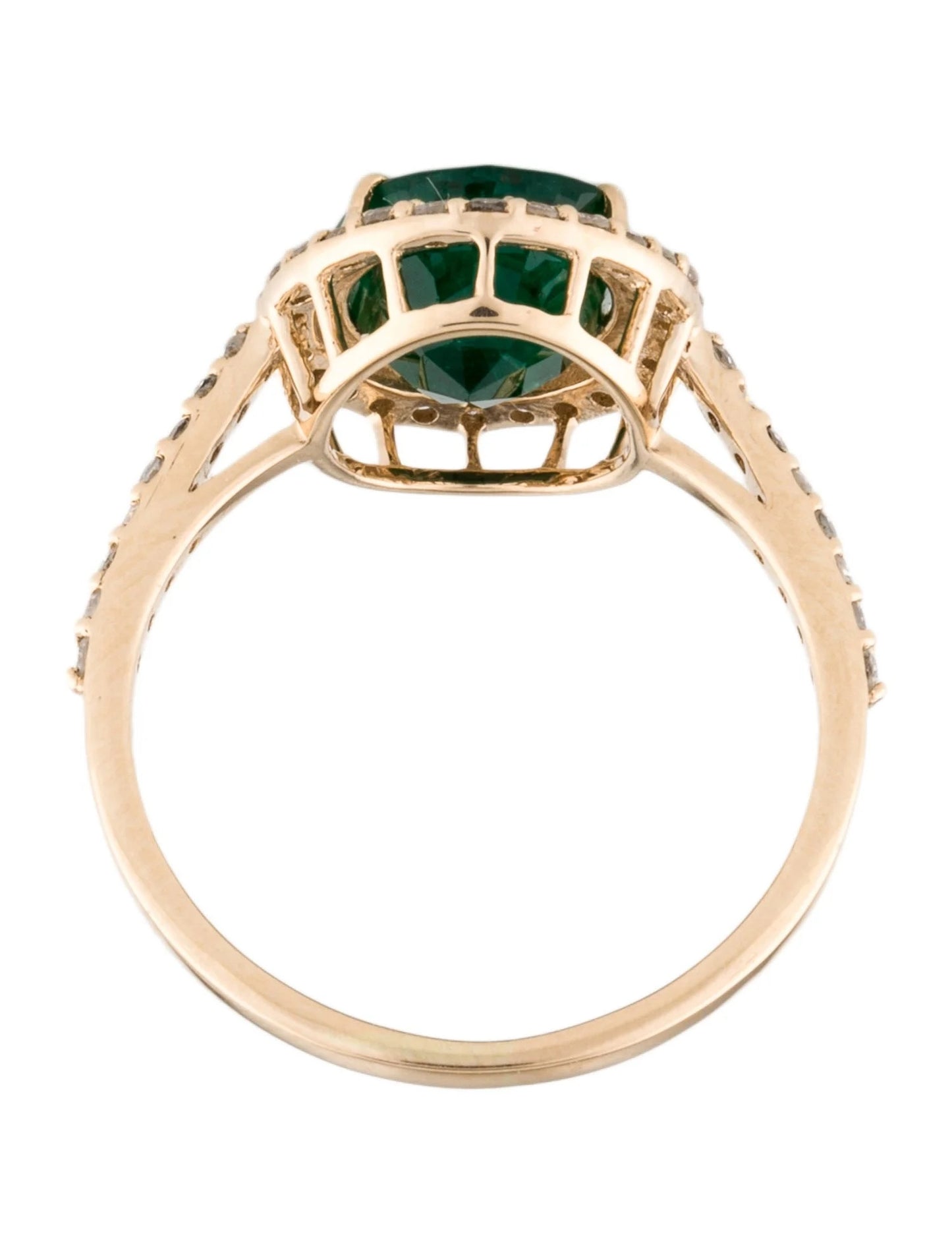 14K 1.91ct Emerald & Diamond Cocktail Ring