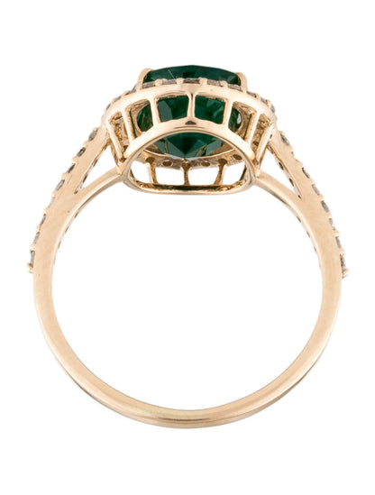 14K 1.91ct Emerald & Diamond Cocktail Ring