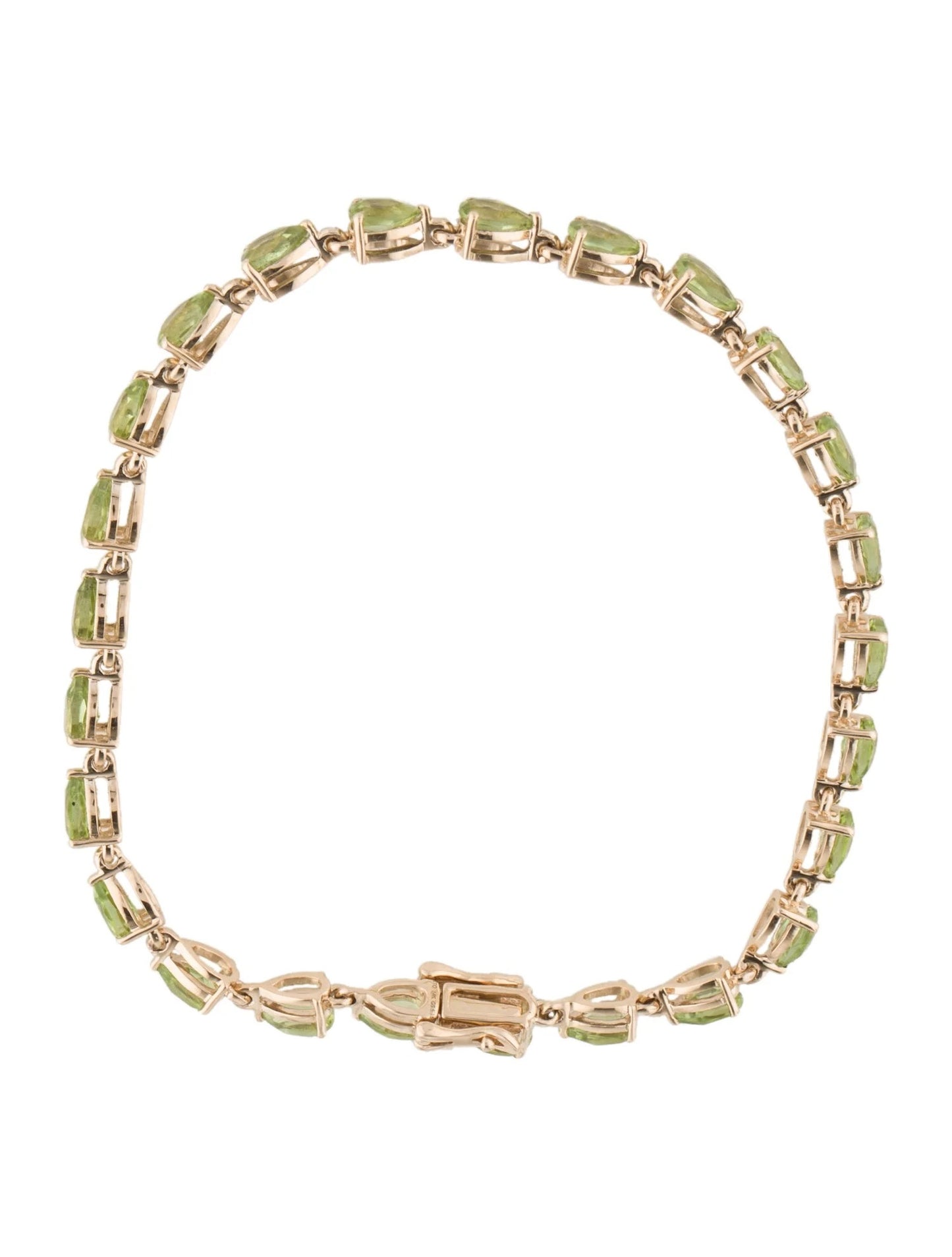 14K Peridot Link Bracelet
