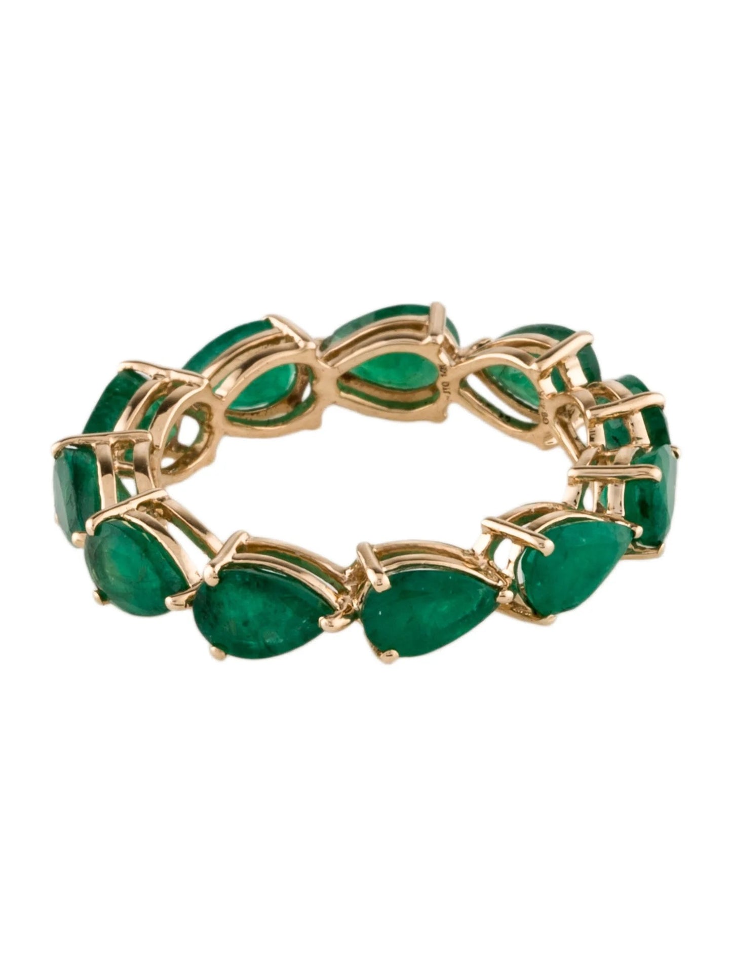 14K 4.16ctw Emerald Eternity Band