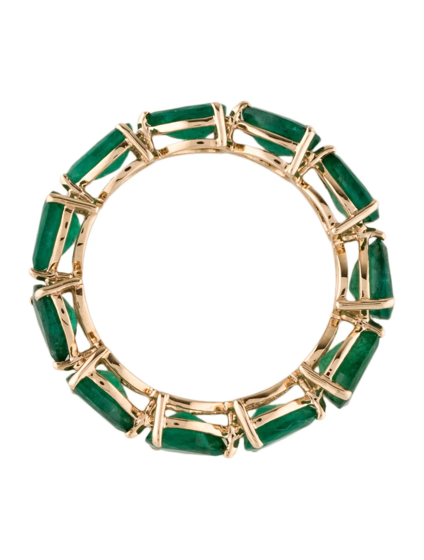 14K 4.16ctw Emerald Eternity Band