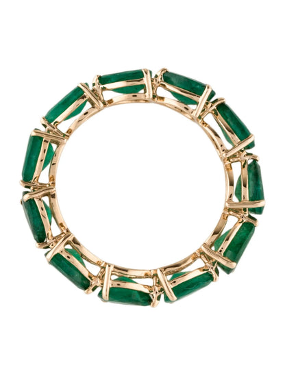 14K 4.16ctw Emerald Eternity Band
