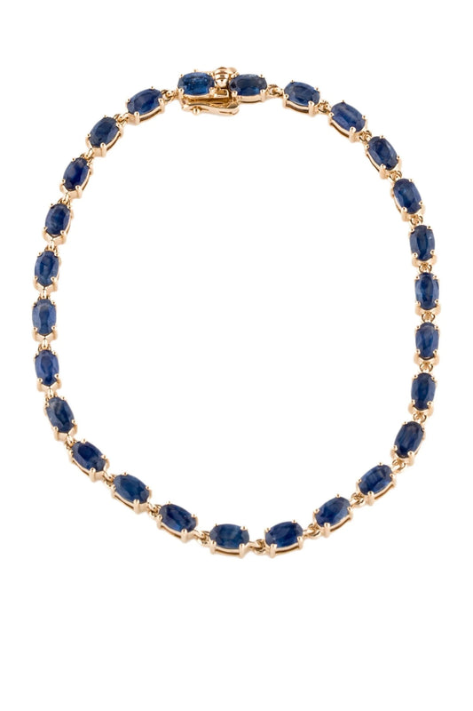 14K 7.97ctw Sapphire Link Bracelet