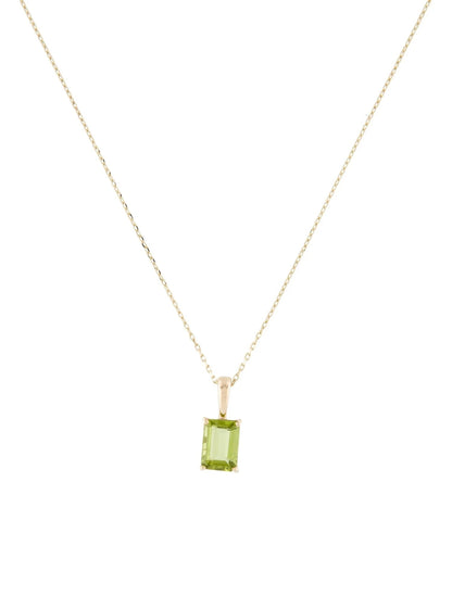 14K Peridot Pendant Necklace
