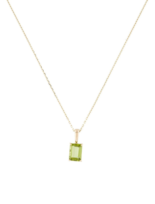 14K Peridot Pendant Necklace