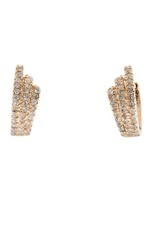 14K Diamond Huggie Earrings