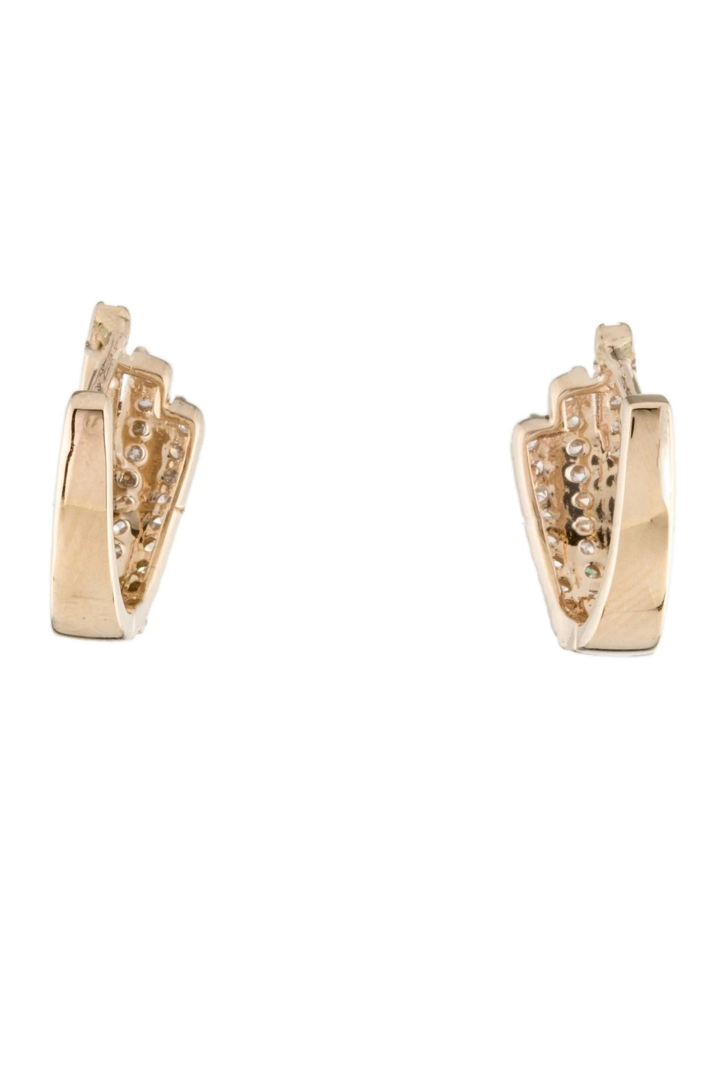 14K Diamond Huggie Earrings