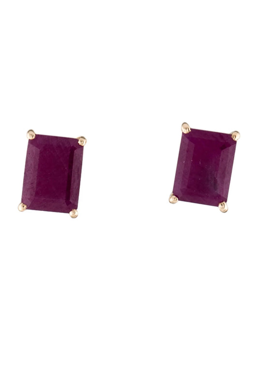 14K 3.12ctw Ruby Stud Earrings