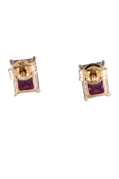14K 3.12ctw Ruby Stud Earrings