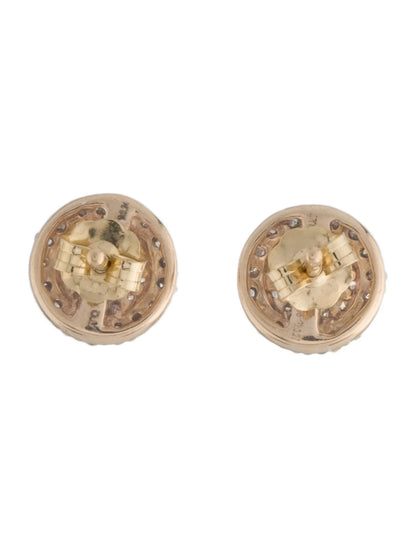 14K Tourmaline & Diamond Stud Earrings