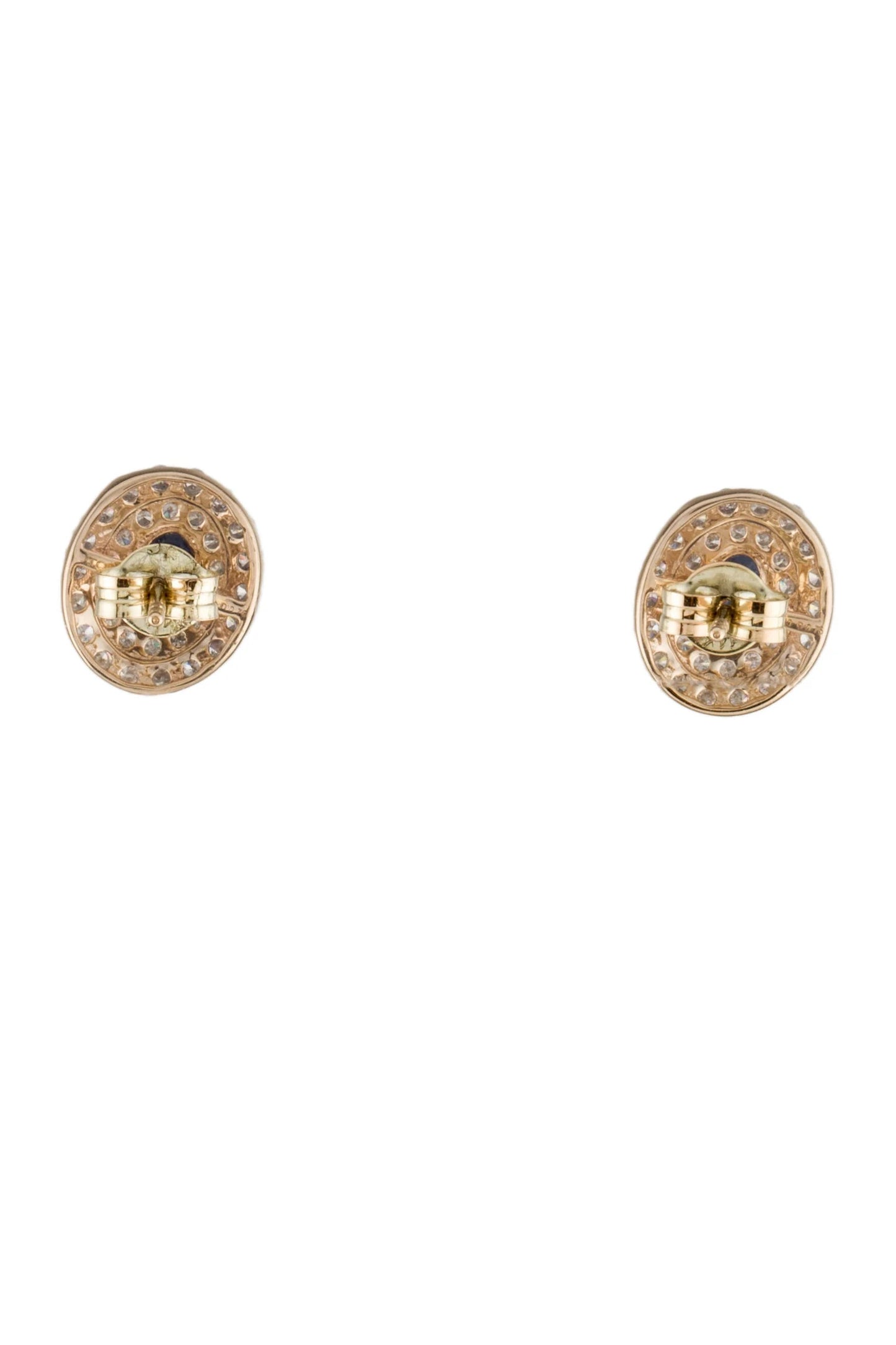 14K 1.30ctw Sapphire & Diamond Stud Earrings