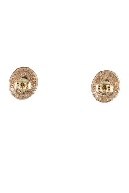 14K 1.30ctw Sapphire & Diamond Stud Earrings