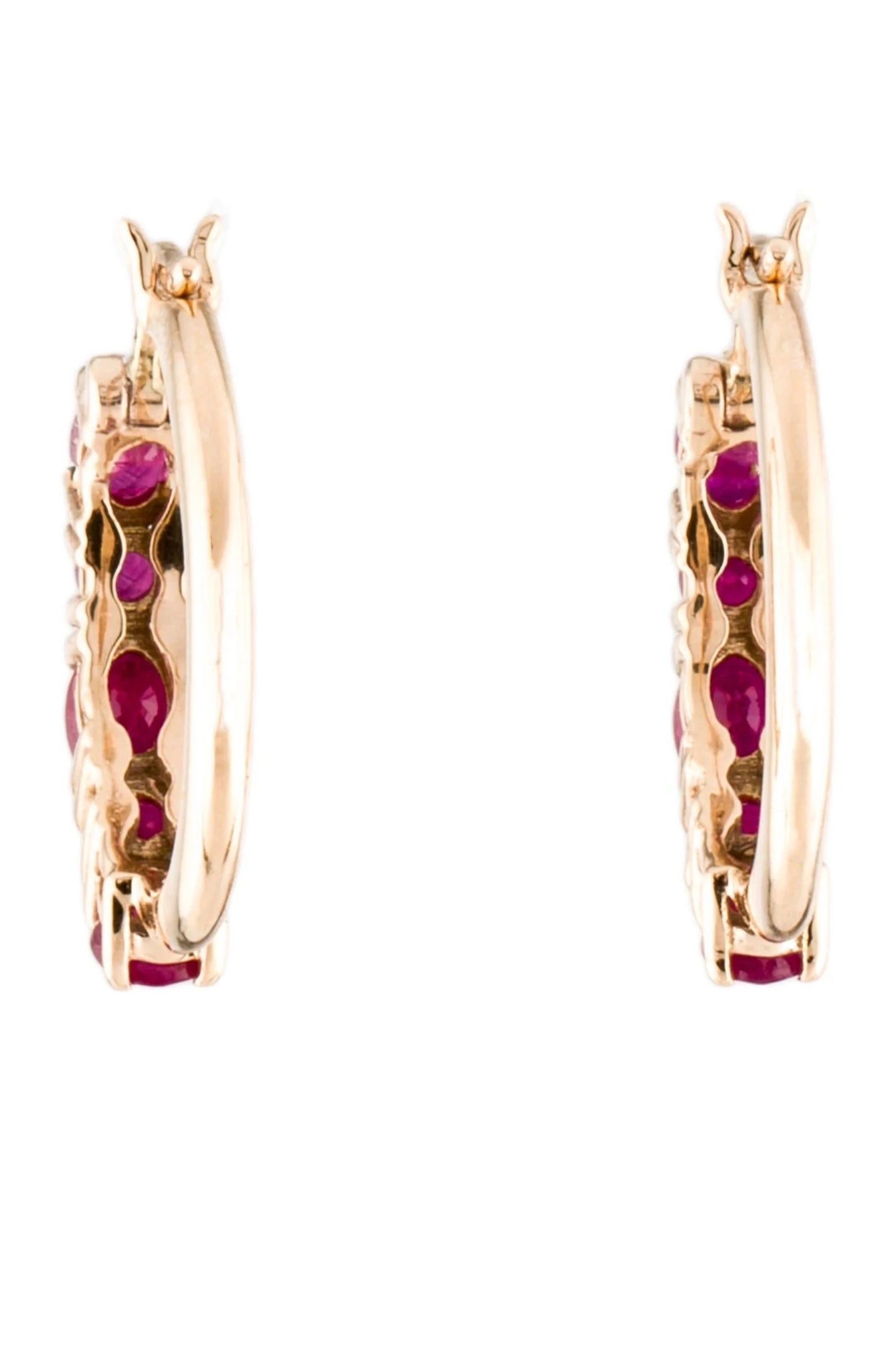 14K 1.31ctw Diamond Hoop Earrings