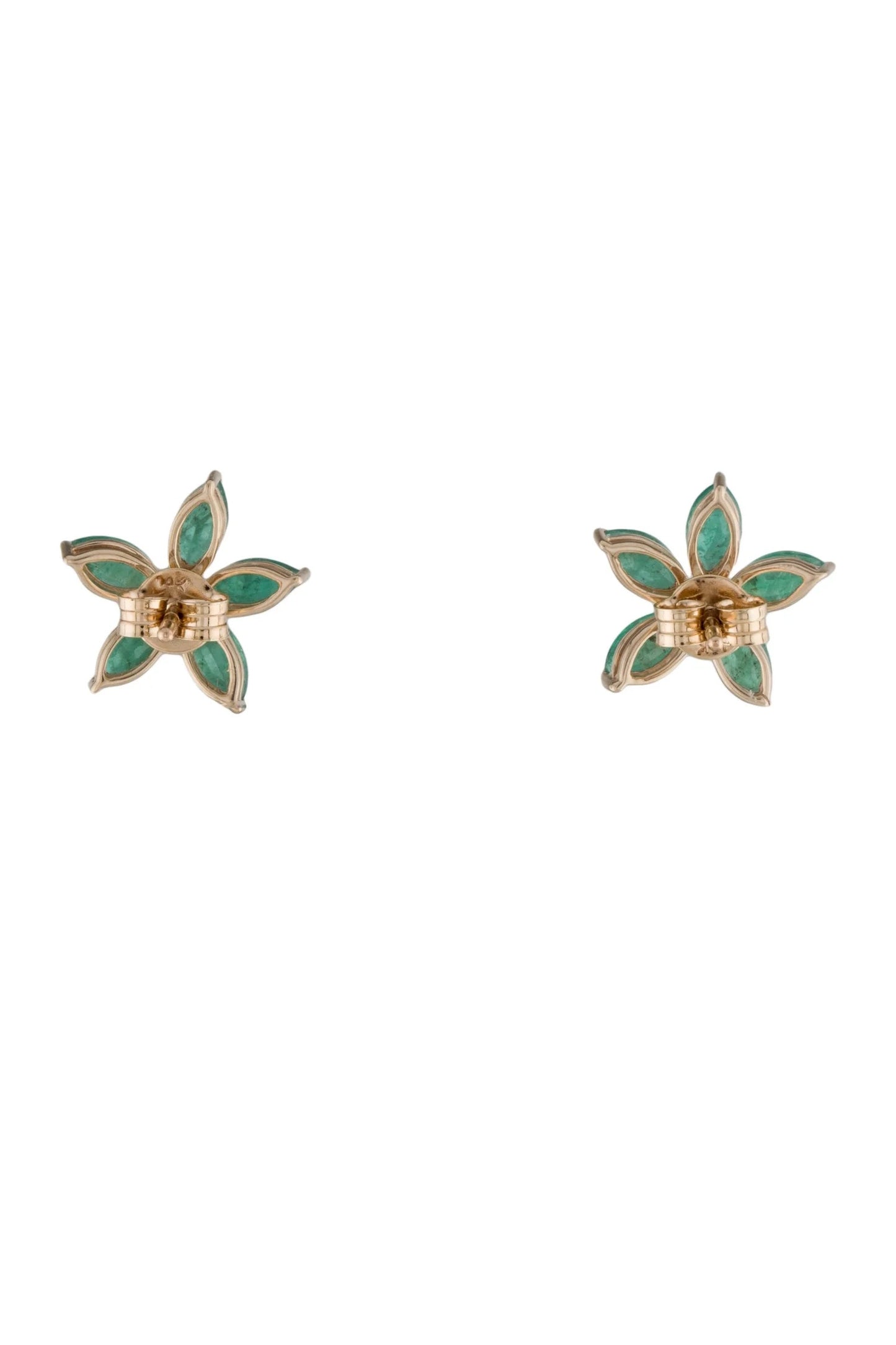 14K 1.83ctw Emerald & Diamond Star Earrings