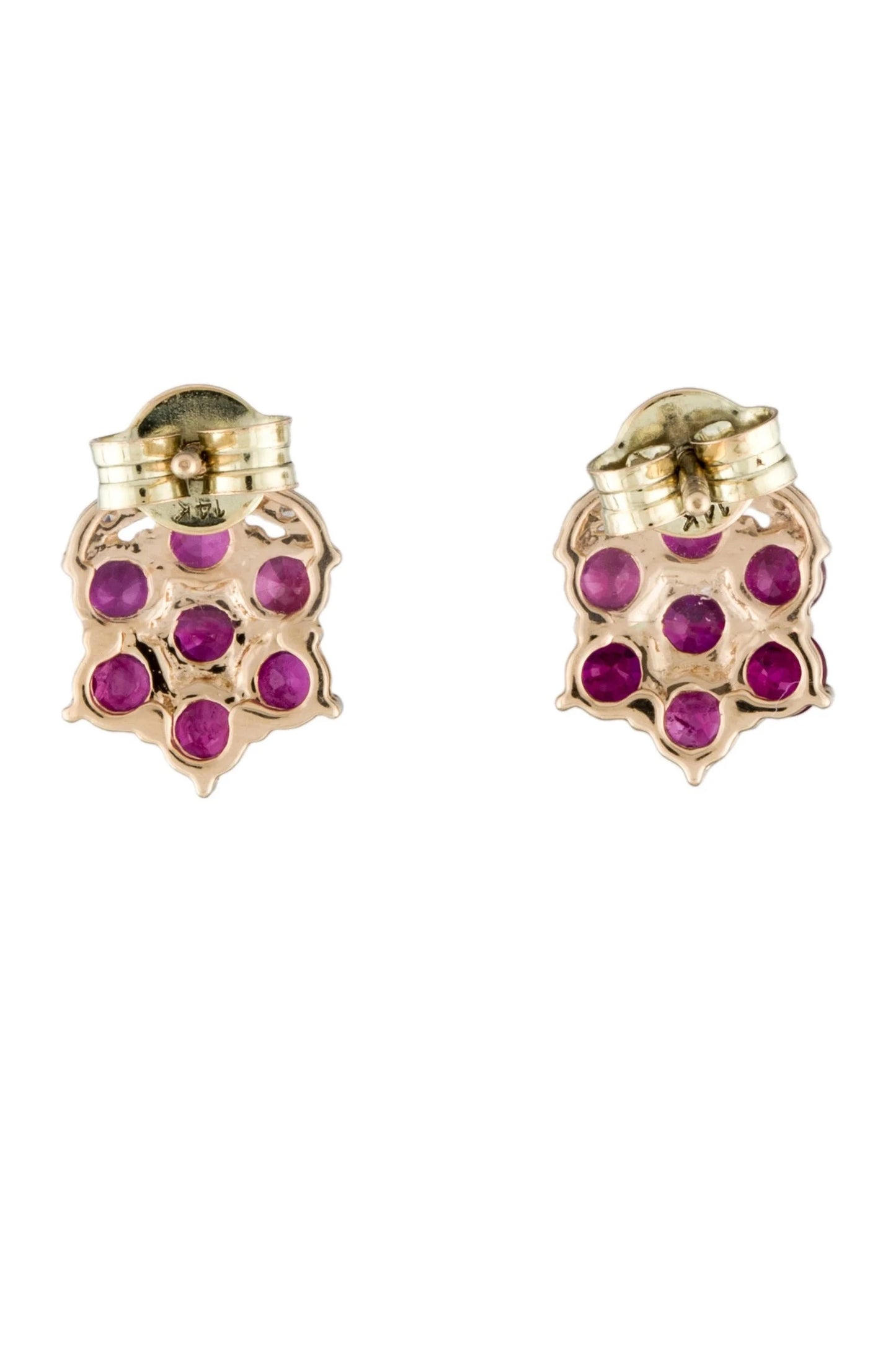 14K 1.90ctw Ruby & Diamond Stud Earrings