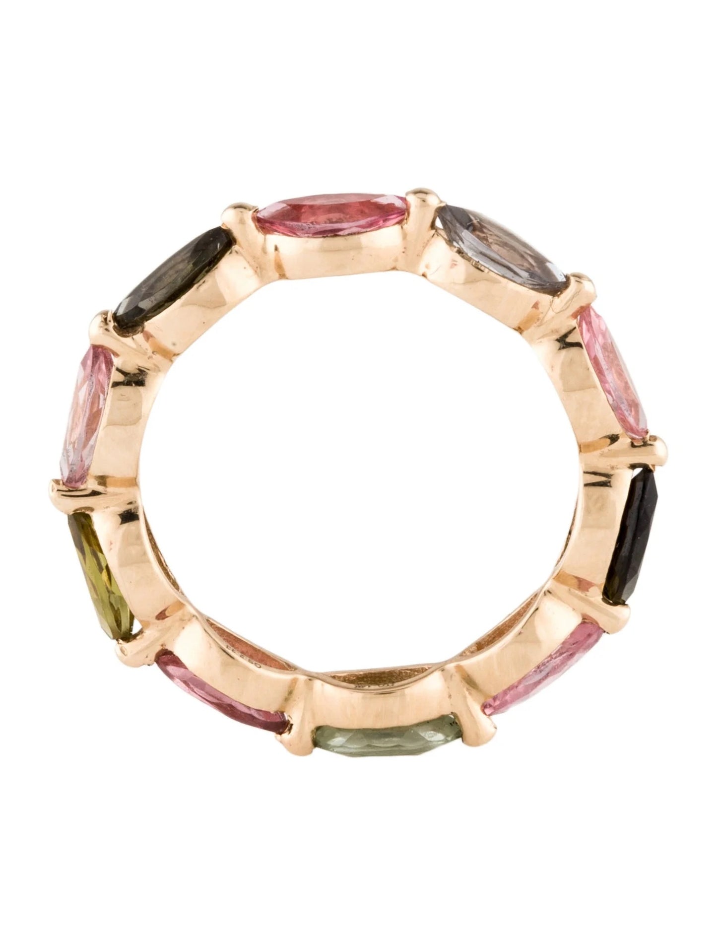 14K 2.38ctw Tourmaline Eternity Band