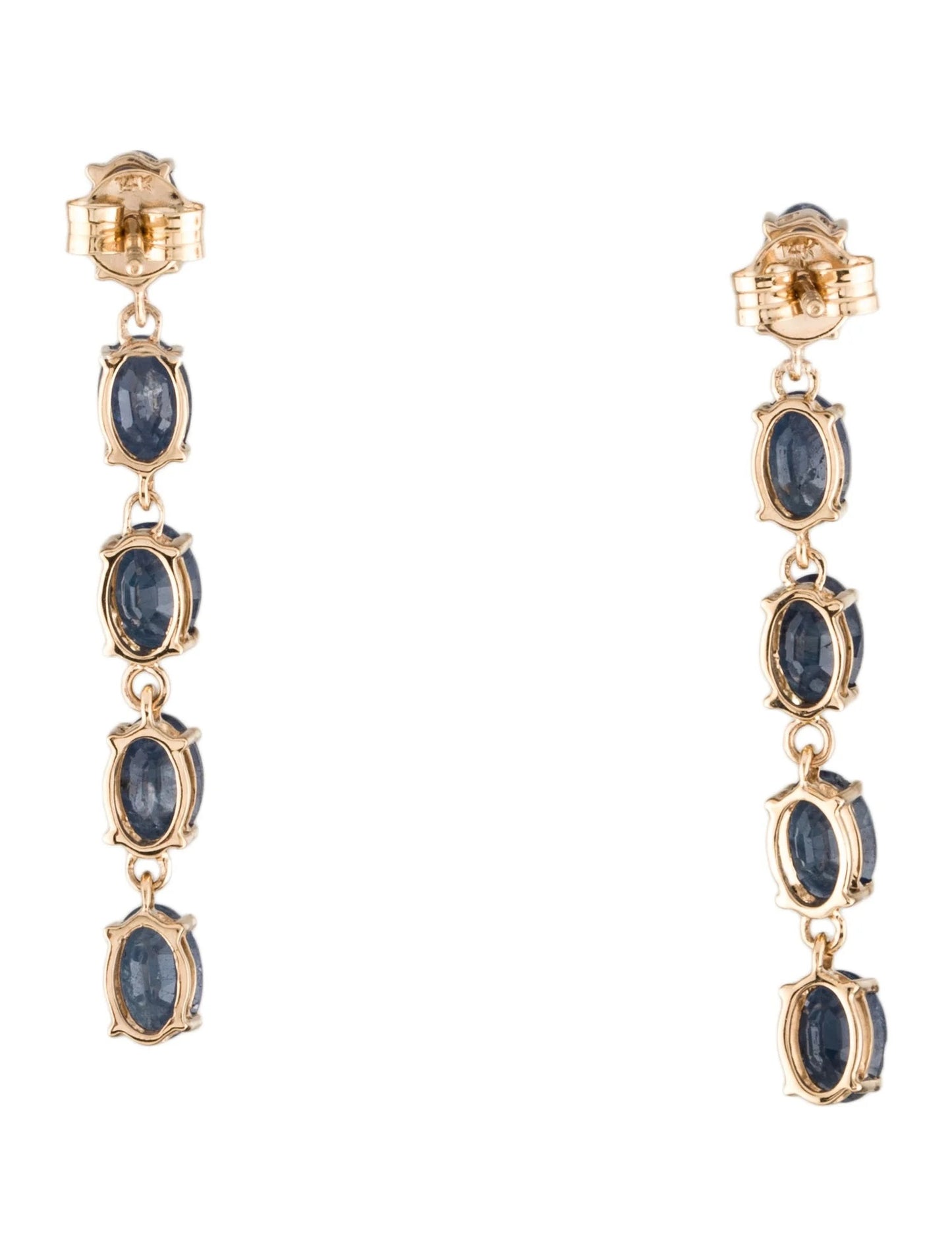 14K 6.11ctw Sapphire Drop Earrings