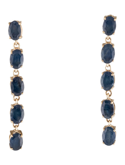 14K 6.11ctw Sapphire Drop Earrings