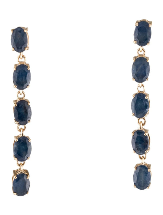 14K 6.11ctw Sapphire Drop Earrings