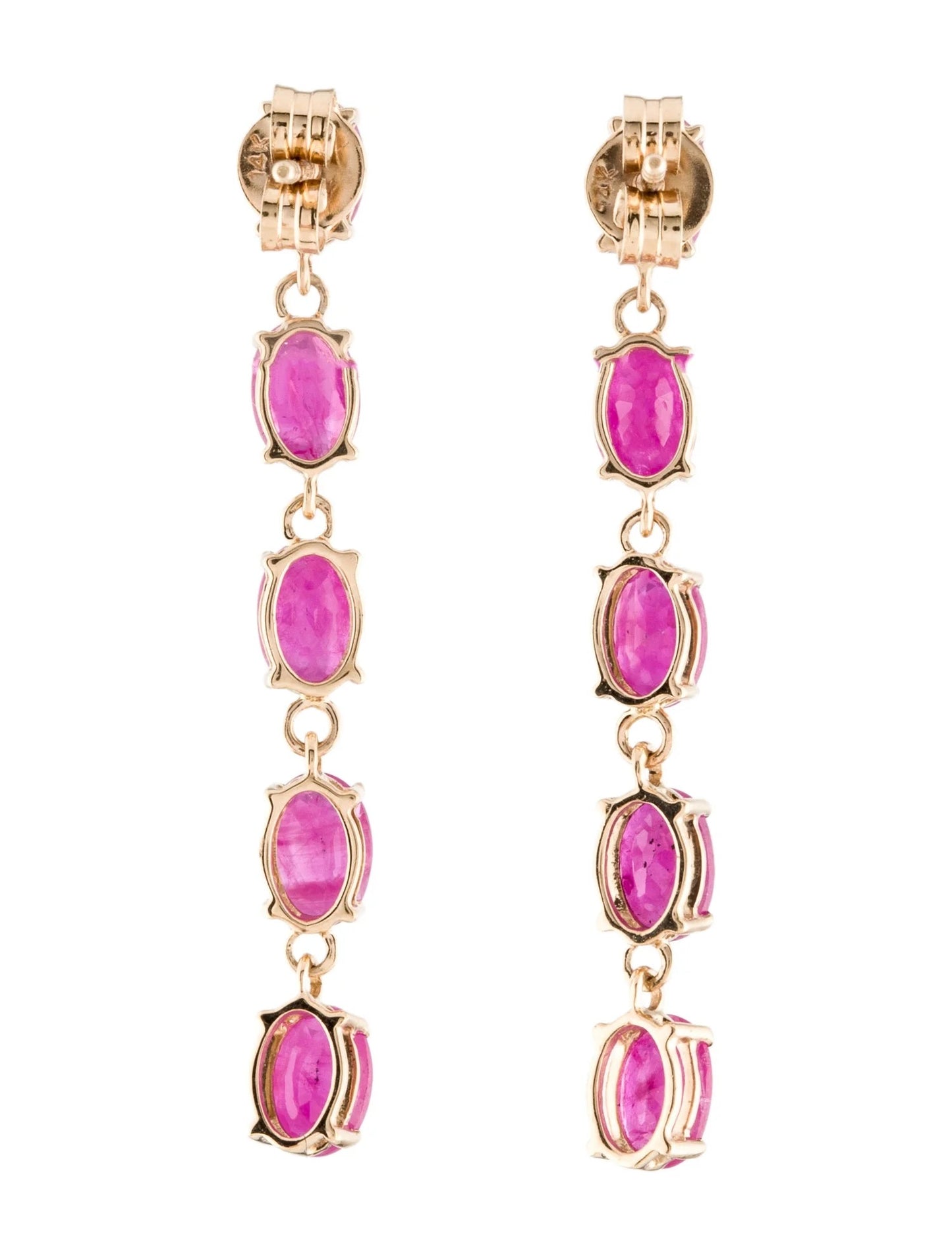 14K 4.00ctw Ruby Drop Earrings
